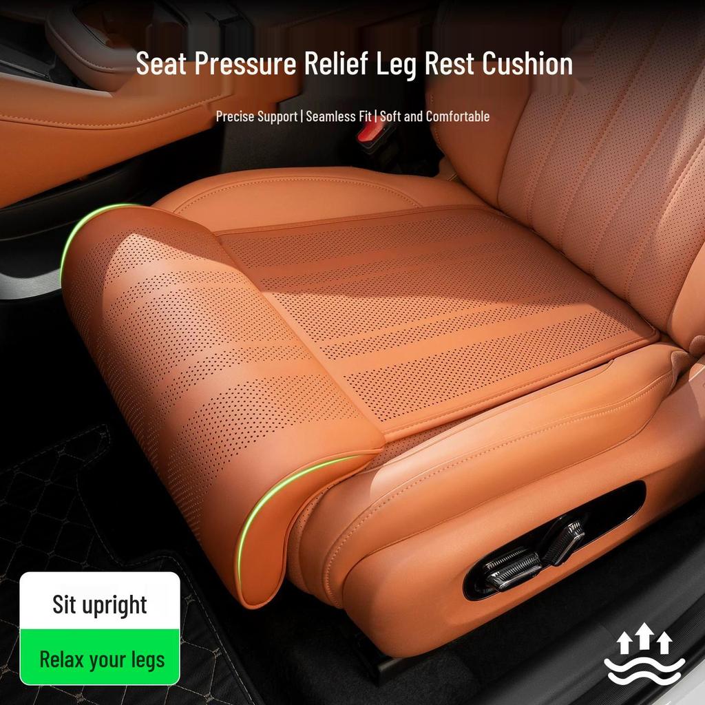 All-Season Car Seat Cushion with Sponge Leg Rest Extension for Driver and Passenger Comfort