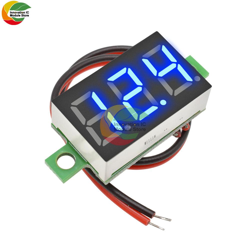 DC 12V 0.36 Inch 2 Wire Red Blue White Green Mini Digital LED Display Voltmeter Panel Voltage Meter 3-Digit Adjustment Voltmeter