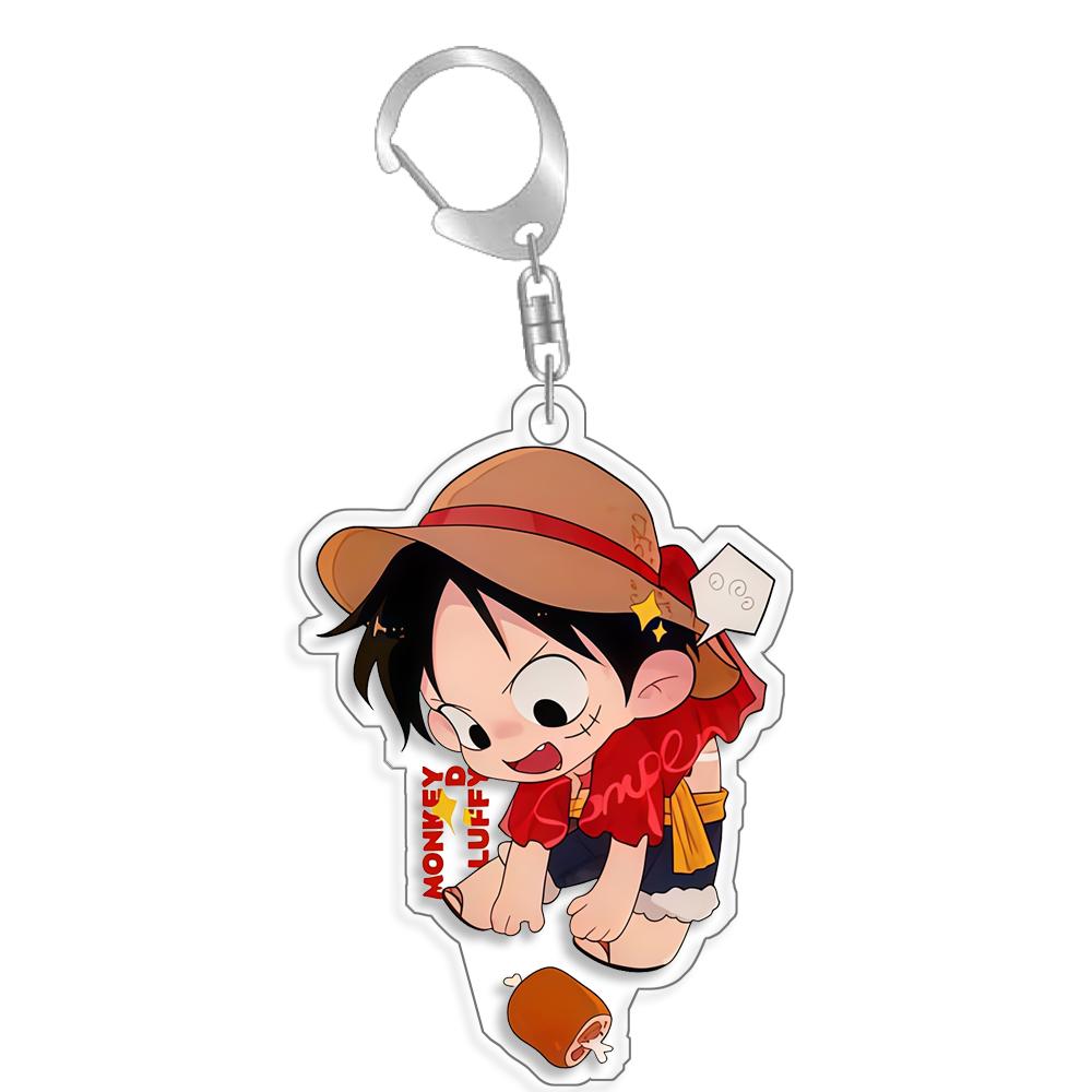 for OPTCG Card Keychain Luffy Chopper Jinbe Backpack Pendant Anime Game Fans Gift Recycled Acrylic Decoration Rare Card Toy