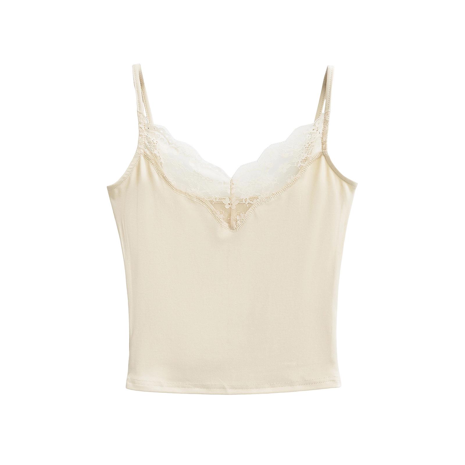 

Новый весенне-летний кружевной топ-майка - Стильный топ-бандо с открытой спиной для женщин Medium абрикосовый