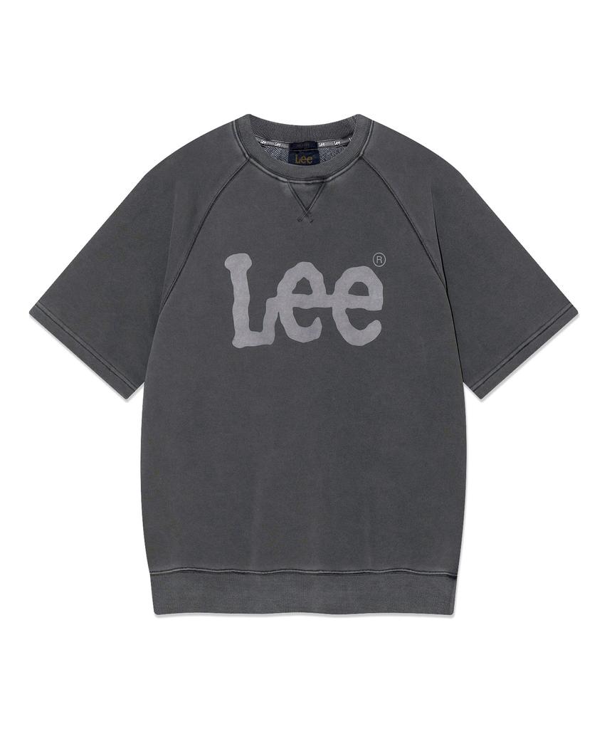 LEE Big Twitch Logo Dyed Short Sleeve Sweatshirt Charcoal