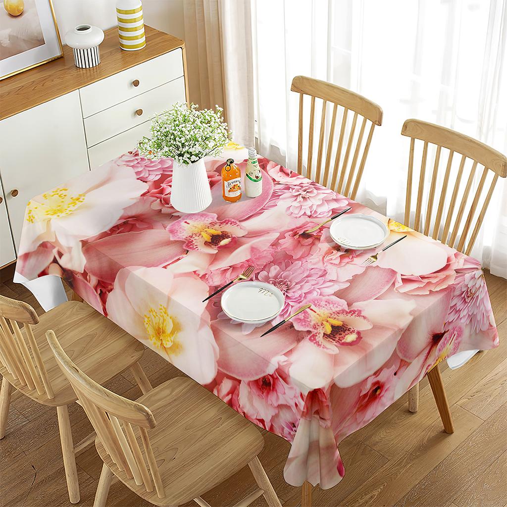 Blumen-Tischdecke Schöne Blumen Rechteckige Tischabdeckung Esszimmer Bankett Küche Outdoor Picknick Hochzeitsdekoration