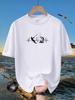 Fishing Lover Heartbeat TShirt FisherUnisex and Bass Silhouette Print Casual Loose Fit Short Sleeve Tee