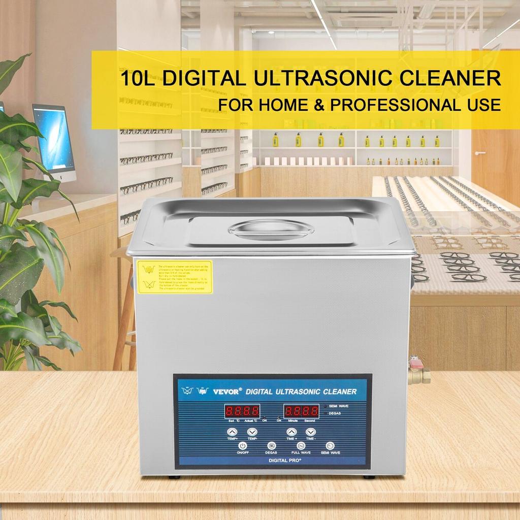 10L Ultrasonic Cleaner Dual Frequency Ultrasonic Cleaning Machine with Heater Jewelry Cleaner for Parts Jewelry Eyeglass Ring Denture Record Circuit