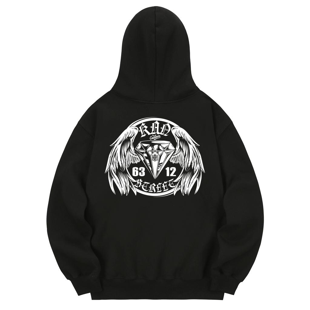 Khb0133 Sweat à capuche doublé polaire King Diamond - Noir