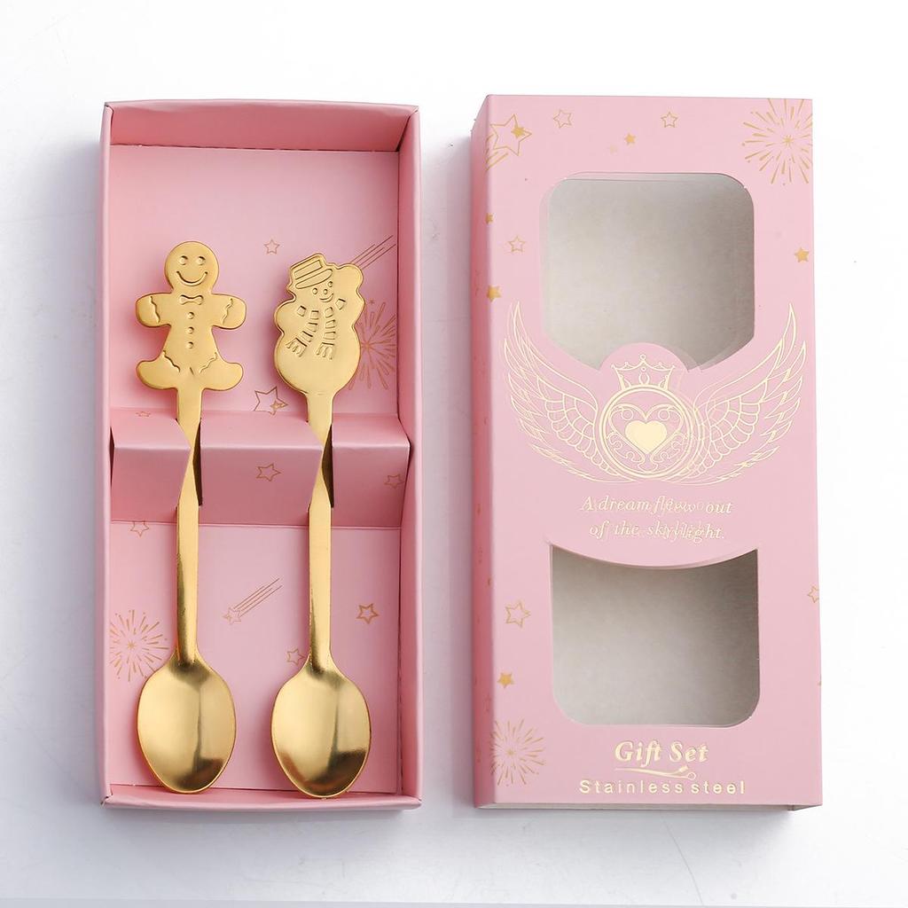 Stainless Steel Cartoon Snowman Coffee & Dessert Stirring Spoon