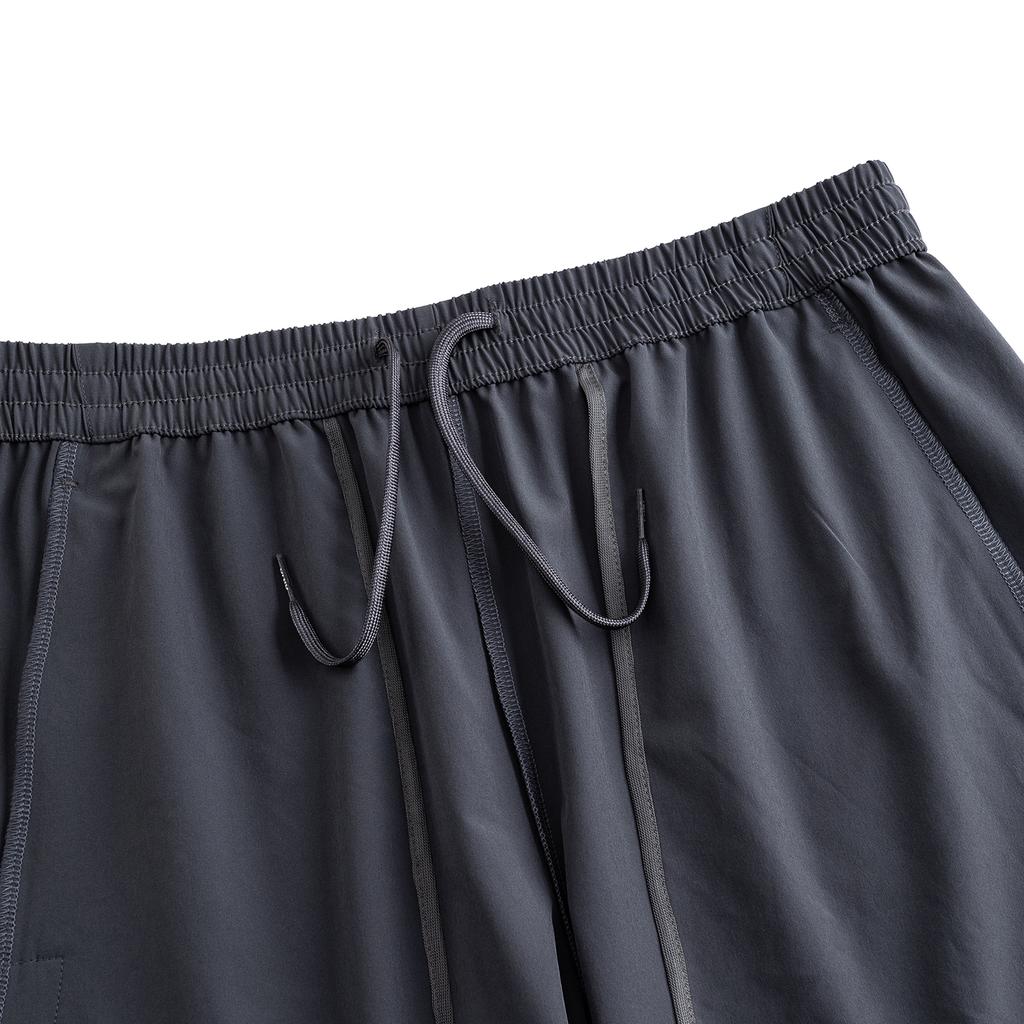 Anta Plain Logo Print Elastic Waist Straight Leg Sports Casual Woven Shorts Men bottoms Gray 952627502-4