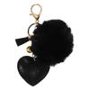 [uxcell] Pom Pom Ball Keychain, Plush Key Ring Backpack Decoration, Cute Heart-Shaped Accessory for Women's Bags, Backpacks, Cars, Keys, and Cell
