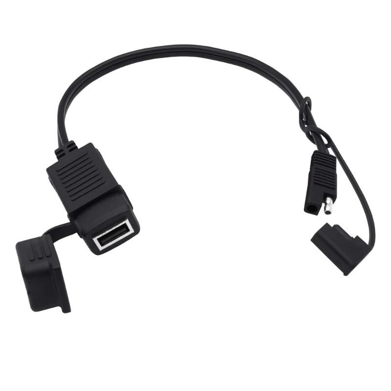 

SAE To USB Adapter Cable For Motorcycle Car Solar Panel Charging With 5V 2A Output And Waterproof Cover 1