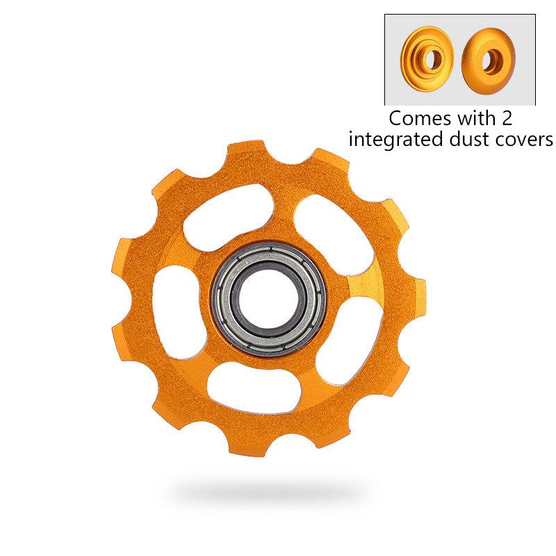 

11T Колесо заднего переключателя велосипеда Керамический подшипник Шкив Al7075 Ролик-натяжитель для шоссейного велосипеда золотой