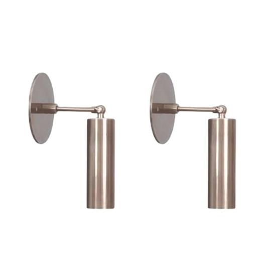 Mid-Century Modern Brass Sputnik Wall Sconces Cylinder Lamps Set of 2 Entryways, Hallways, Bedrooms, Office, Home Decor Gift