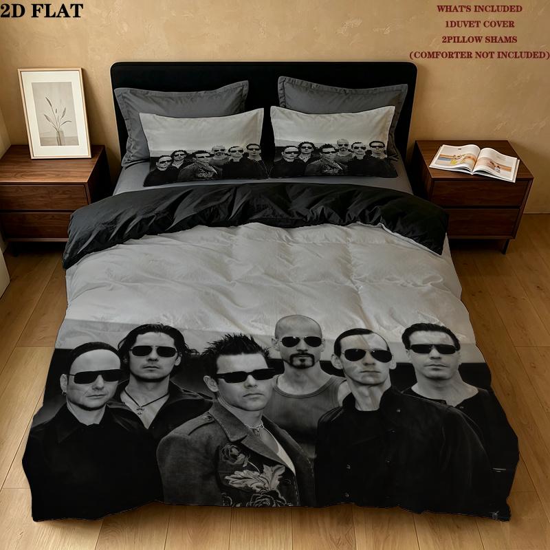 Rammstein Bettwäsche Steppbett Set Bettbezug Kissenbezug Heimdekoration Geburtstagsgeschenk (1 Bettbezug + 2 Kissenbezüge, ohne Füllung)