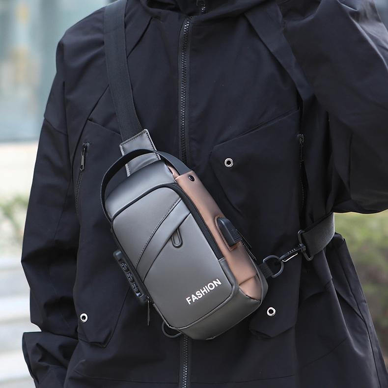 2025 Nowa torba typu crossbody męska, torba na klatkę piersiową, prosta torba na talię, przekątna torba na ramię