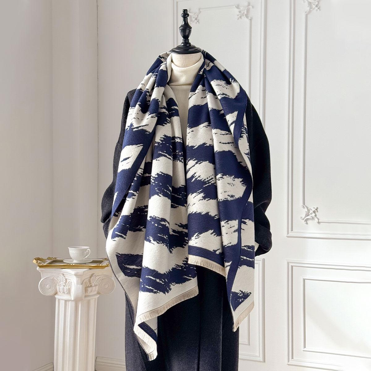 

Premium Printed Scarf for Women Cozy Winter Faux Cashmere Pashmina Wraps Luxe Thick Blanket Shawls Echarpe