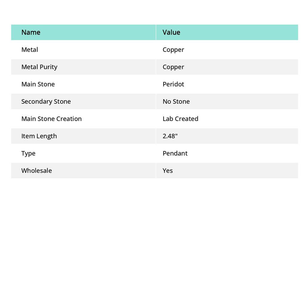 Natural Peridot Gemstone Handmade Copper Wire Wrap Jewelry Pendant 2.48" l9E41