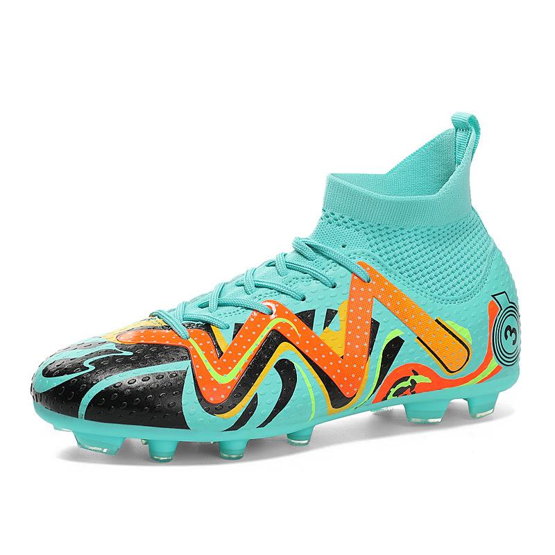 

2024 весна высокие футбольные бутсы мужские шипы тренировочные кроссовки для молодых студентов искусственная трава шипы спортивная обувь мужская обувь 45