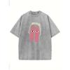 Washed, Palm and Eye Printed T-shirt, High-quality Cotton Retro Fashion T-shirt, a Certain Thickness Is Suitable for Summer T-shirts