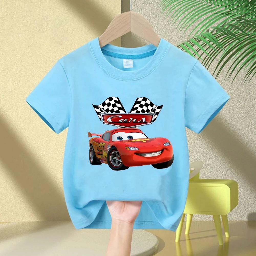 Car Summer 2026 T-shirt, Lightning McQueen, Short Sleeve, Boys and Girls