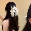 Delicate Beach Floral Hair Claw Solid color Elegant Hair Clip Vacation Style Shark Clip  Seaside