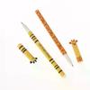7Pcs Pen Bee Rabbit Giraffe 0.5mm Colored Pen Core Neutral Pen Cartoon Animals Erasable Gel For Writing School Supplies