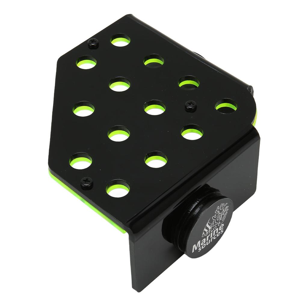 Fluorescent Green Coral Frag Holder 13 Holes Double Layers Acrylic Coral Frag Rack with Magnetic Suction for Fish Tank