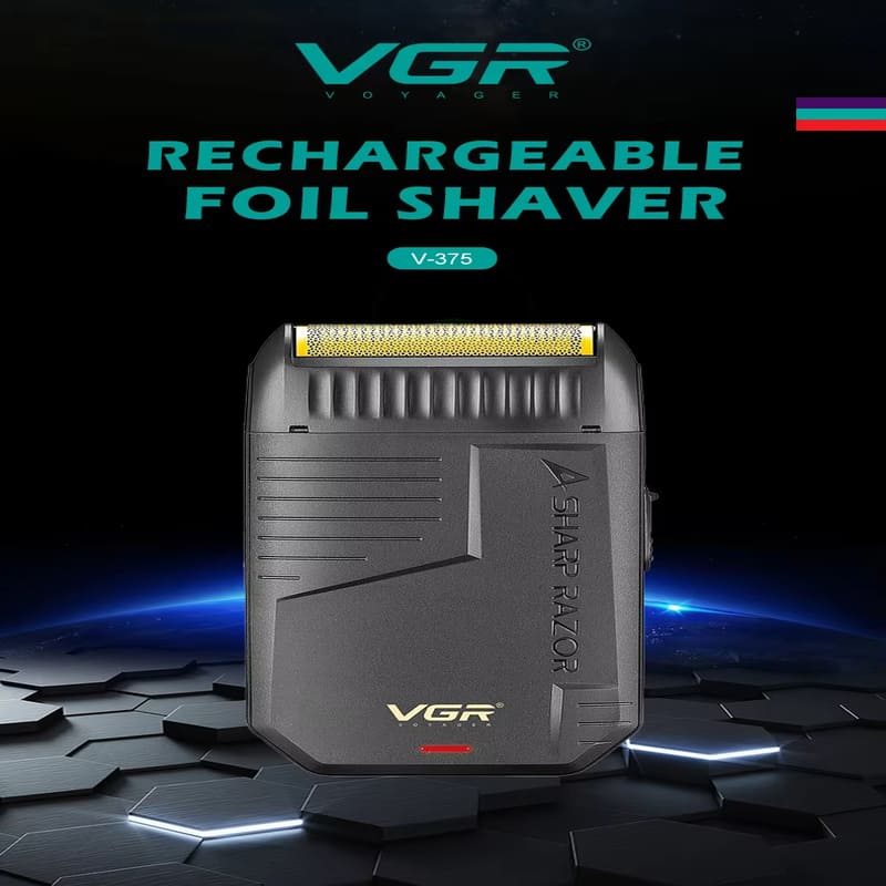 VGR V-375 Small Mini Shaver Portable Men's Reciprocating Single Blade Household Shaver Rechargeable Dual-use LED Display Long Battery Life Razor
