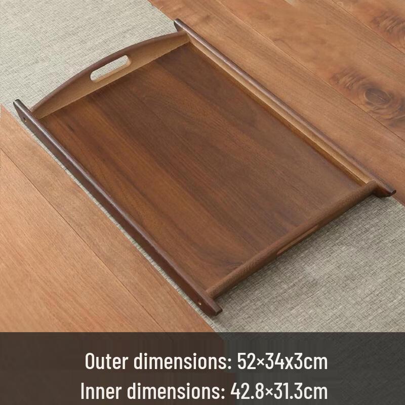 Jingbaodi Extra Large Walnut Double-Handle Serving Tray