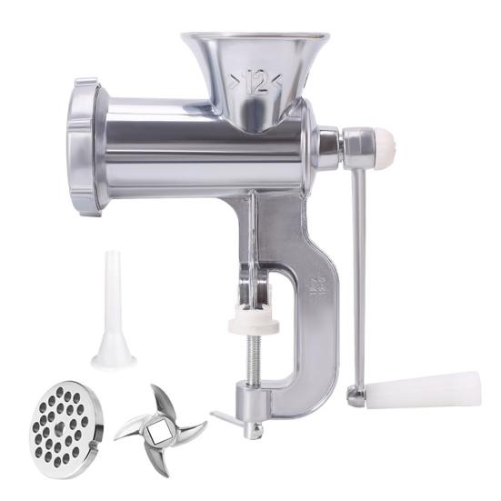 Meat Grinder Stainless Steel Blade Manual Mincer 3-in-1 Sausage Maker Low