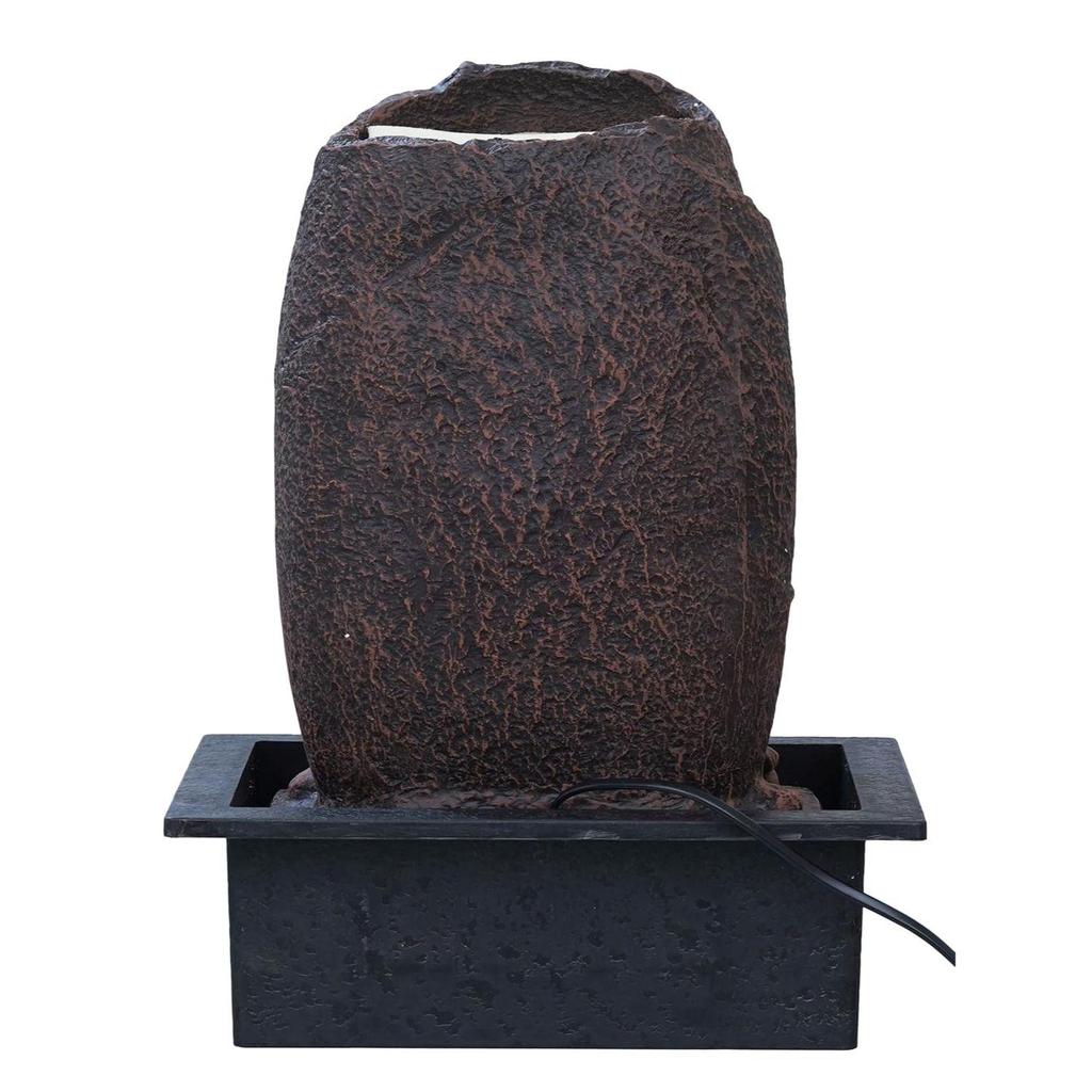Bordsdekoration Polyresin Guldbrun Mediterande Buddha Sittande i Grottstil Inomhus Framsida Gardin Vattenfall Fontän för Heminredning