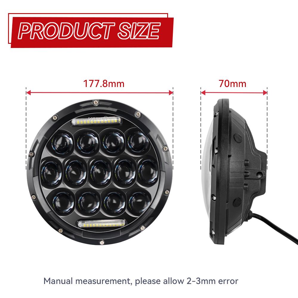 7inch LED Jeep Wrangler Off Road Ights Headlight Car Motorcycle Head Light Assembly Far Near Beam 6700LM Angel Eyes 1pc
