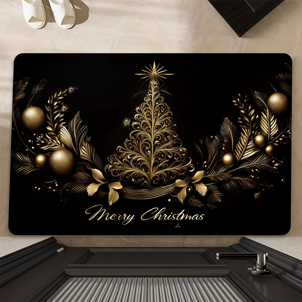 

Christmas Carpet Black Christmas Tree Doormat Bedroom Carpet For Live Room Bathroom Floor Mat Bedside Rugs Home Decor 40X60CM (1.3X2FT