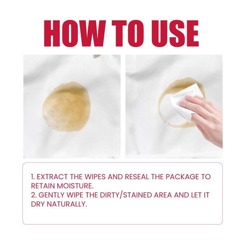 

Clothing Wipes Jacket Shirt Blouse Color Protection Stain Removal Wet Wipes Multifunction Clothes Cleaner 1pcs