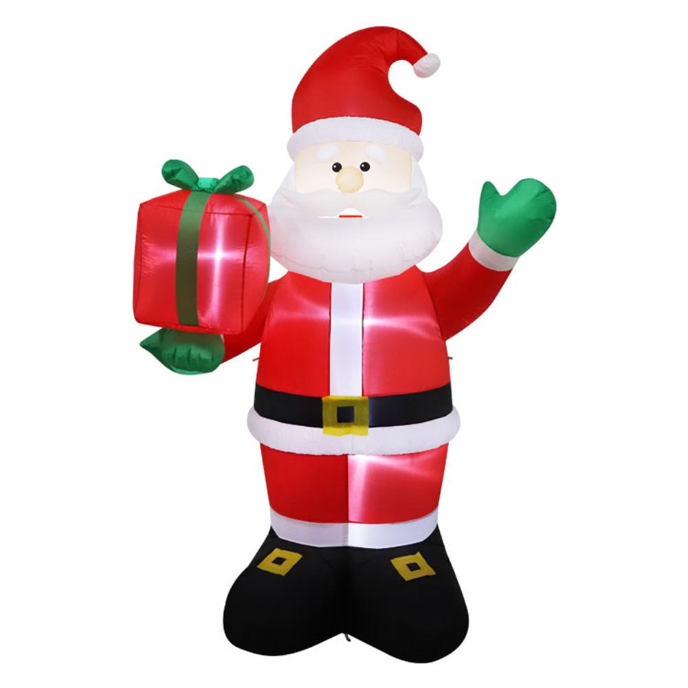

2.4M Blow Up Santa Claus with Gift Bag Airblow Inflatable Santa Claus Weatherproof Inflatable Xmas Santa Claus for Outdoor Decor красный