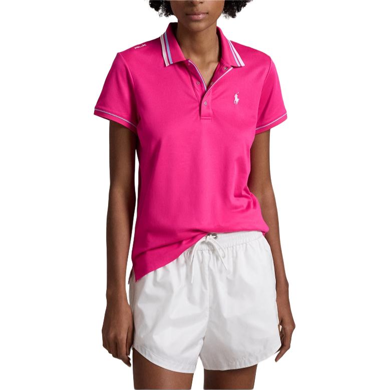 

Поло Ralph Lauren в полоску с вышивкой логотипа, женские топы, розовый WMXGKNINB920266-650 XS
