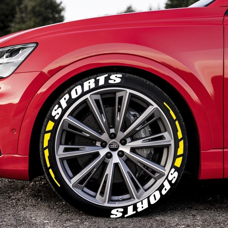 4/8pcs Car Tire Wheel Stickers Car Tuning Universal 3D Permanent PVC Joined Tire Decor Decals Car Tyre Personalized Stickers