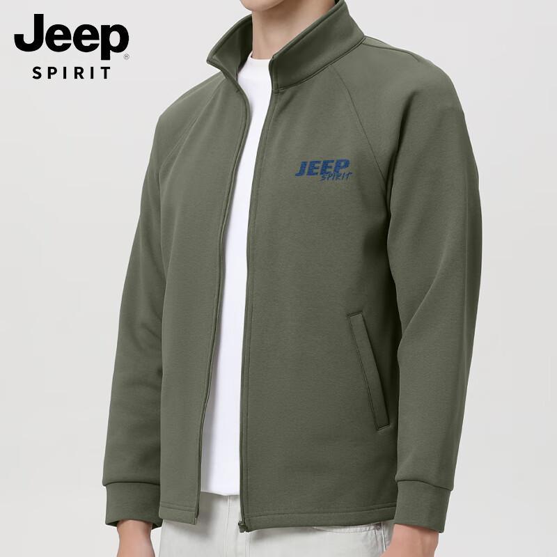 JEEP SPIRIT Men's Stand-Collar Knit Quick-Dry Casual Jacket