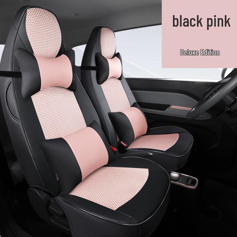 QQ Ice Silk Car Seat Cushion - Cute Cartoon Full Surround Seat Cover for Chery New Energy Sports Version