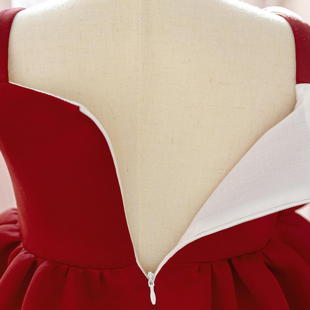 Girls' Spaghetti Strap Formal Dress with 3D Floral Design for Piano Performances