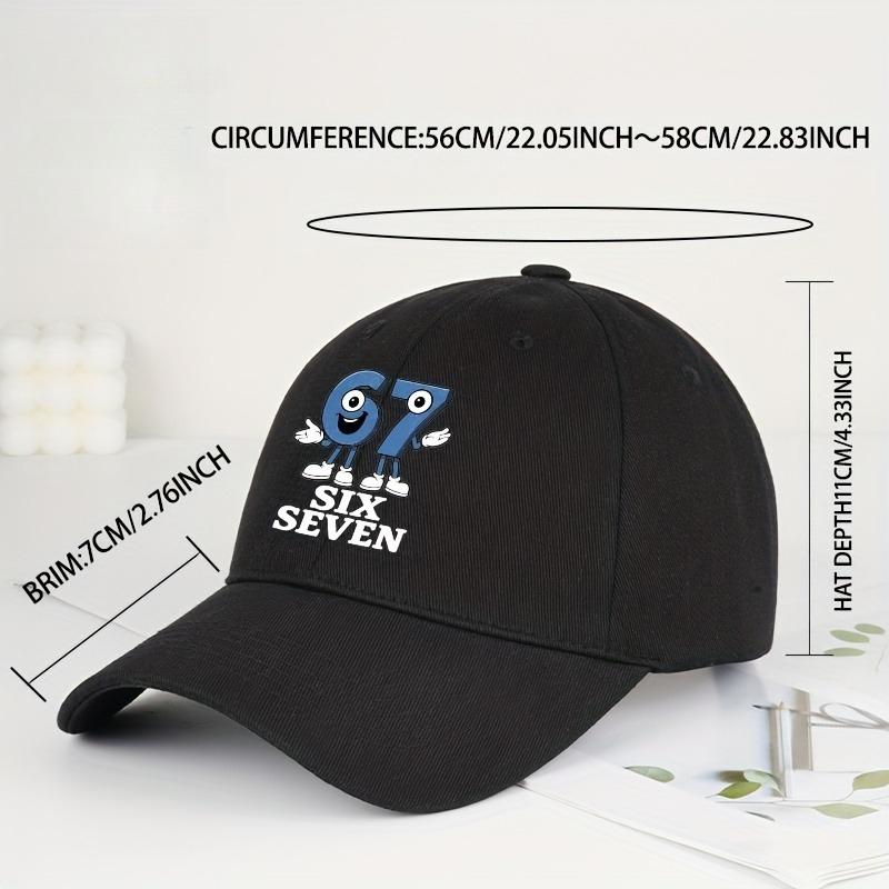 1pc Solid Color Soft Top Baseball Caps for Women,Six Seven Patterned Printed Stylish and Easy Duckbill Hat,Lightweight for Sport