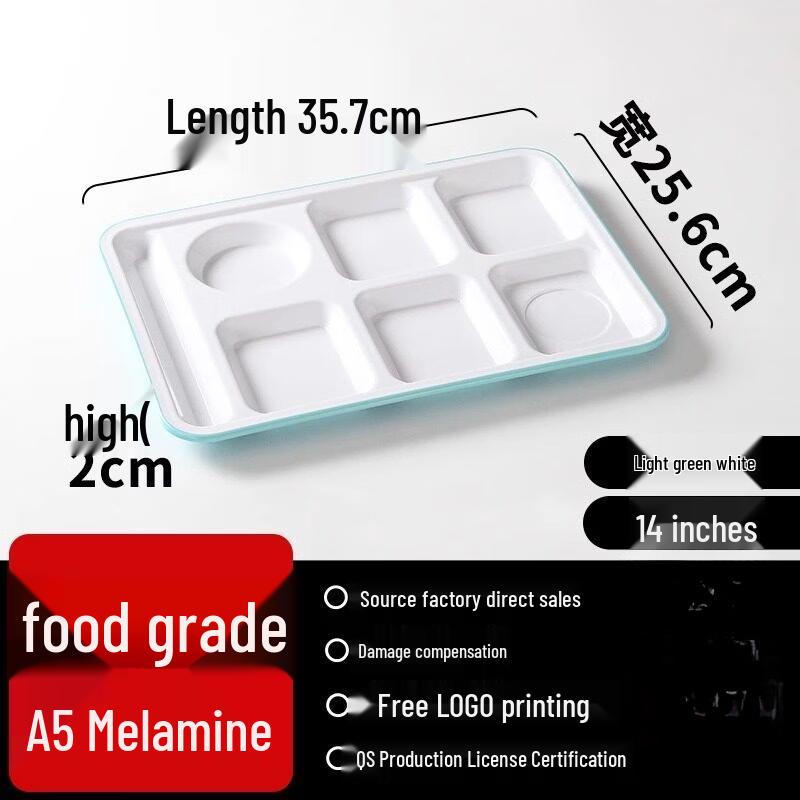 Rectangular 7-Compartment Plastic Fast Food Trays (10-Pack)