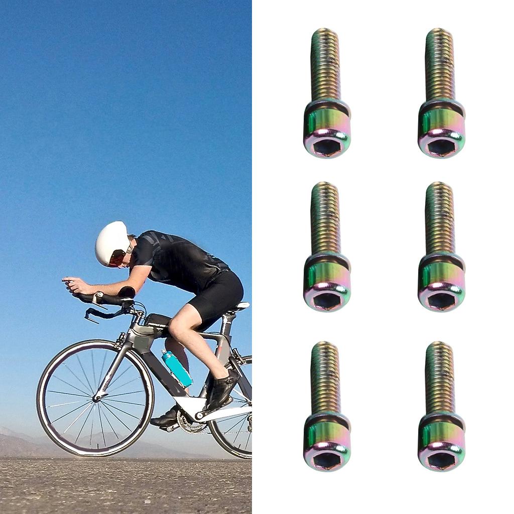 of 6 Bicycle Stem Screws M5x18mm Bolt with Washer Allen Tapered Bolts Screw Hardware for Bike
