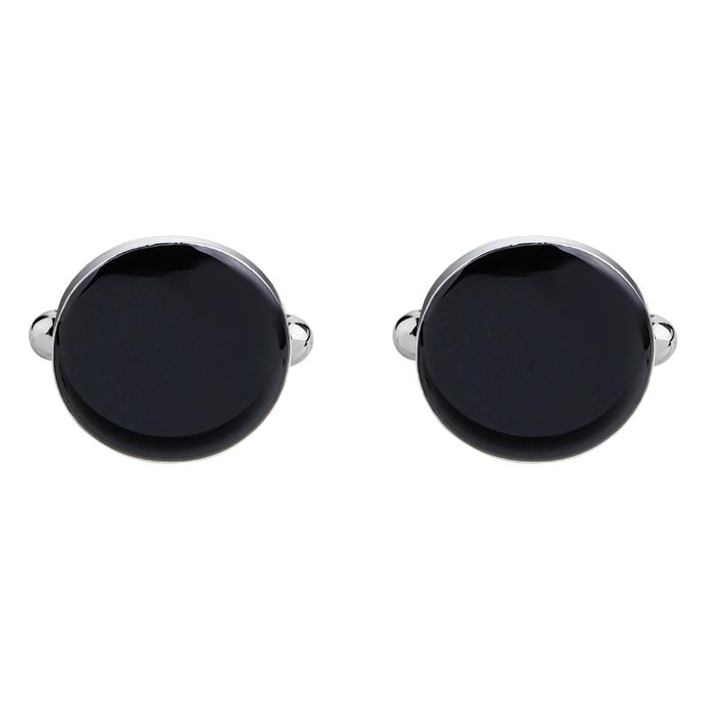 

Funny Blank White And Black Round Cufflinks For Mens Shirt Suit Tuxedo Blouse Sleeve Button