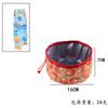 Oxford cloth outdoor dog food bowl portable folding food basin pet going out drinking bowl travel dog bowl