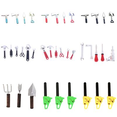 3/4/5/6Pcs Dollhouse Miniature Repair Kits Accessories Miniature Hammer Wrench Garden Tools Doll House Furniture Decoration