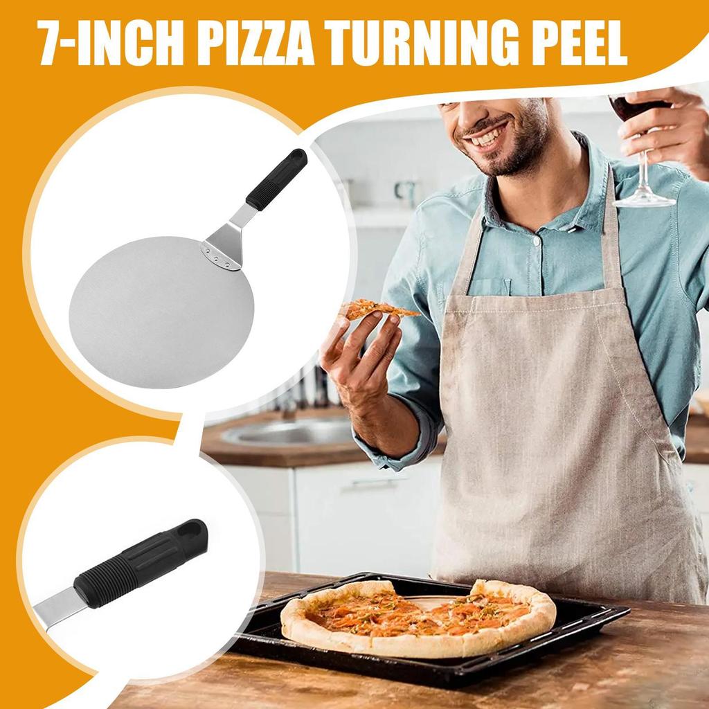 10/12inch Stainless Steel Pizza Peel Pastry Tools Round Anti-scalding Pan Bakeware Maker for Kitchen Restaurant Cooking Serving