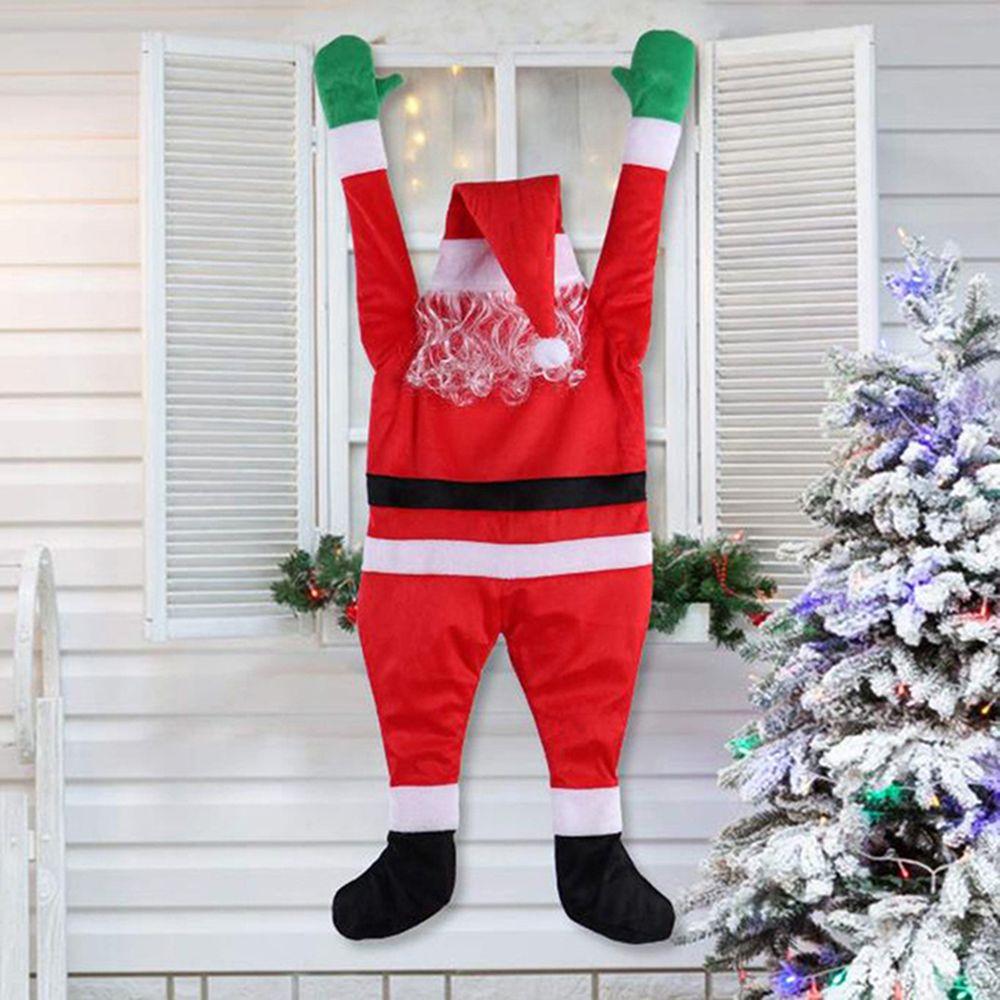 Hanging Ornament Santa Claus Door Wall Decoration Climb the wall Santa Claus Christmas Clothing