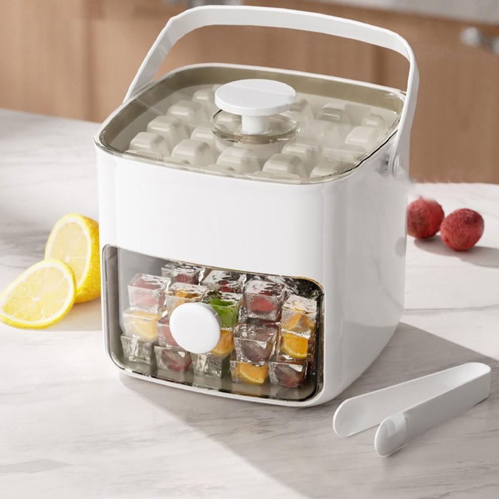 Ice Cube Tray ABS PP 48 Grids 2 Tray Easy Release Ice Cube Box with Lid Storage Bin for Freezer