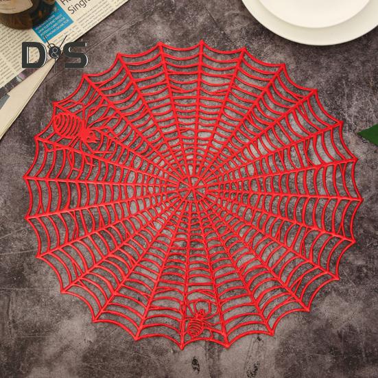 Placemat Spider Web Shape Table Mat Easy To Clean Heat Resistant Table Placemat for Home Halloween Decor