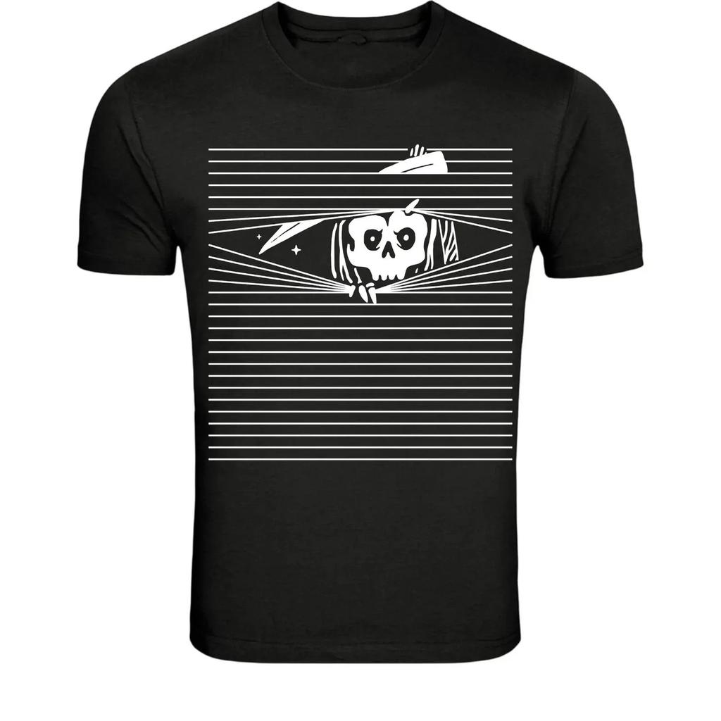 Grim Reaper Behind Lines T-Shirt - Dark Death Skull Graphic Tee Unisex T-Shirt
