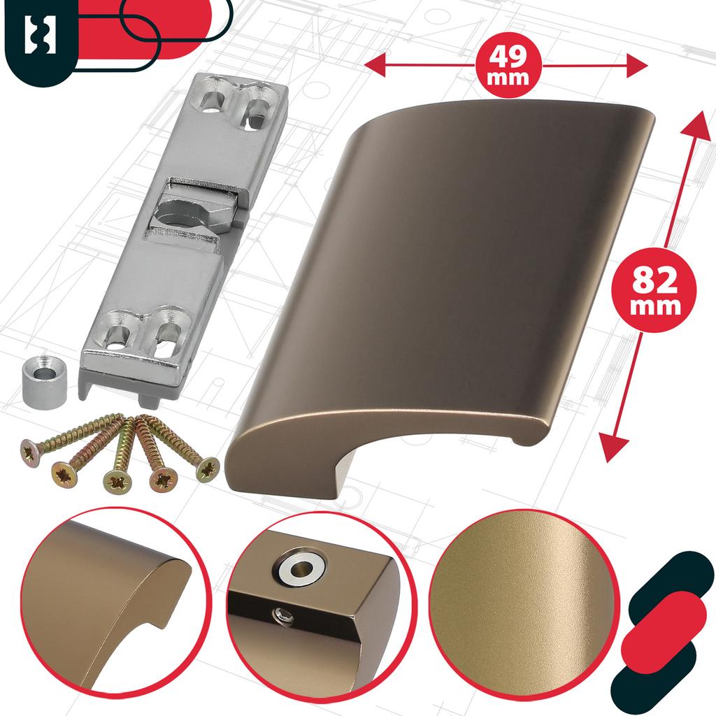 Pochwyt Balk Alumi De Luxe Metaliz Gold + Zatrzask